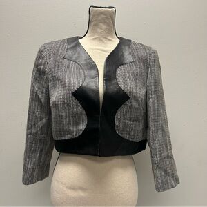 Nine West- Black and Gray Cropped Women's Blazer